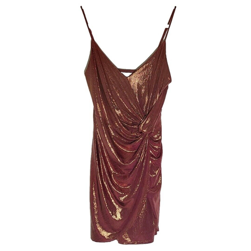 Lush Metallic Burgundy Dress